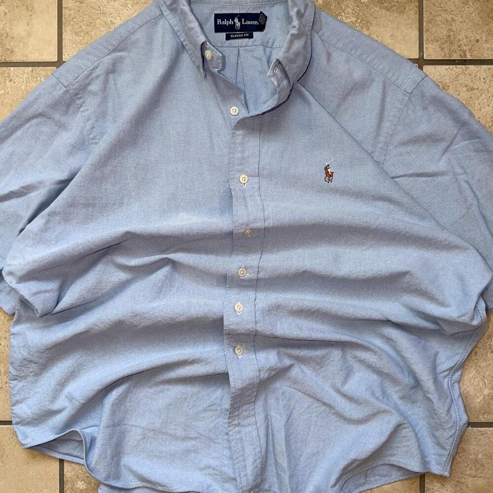 Ralph Lauren Classic Fit Short Sleeve Dress Shirt - Size L